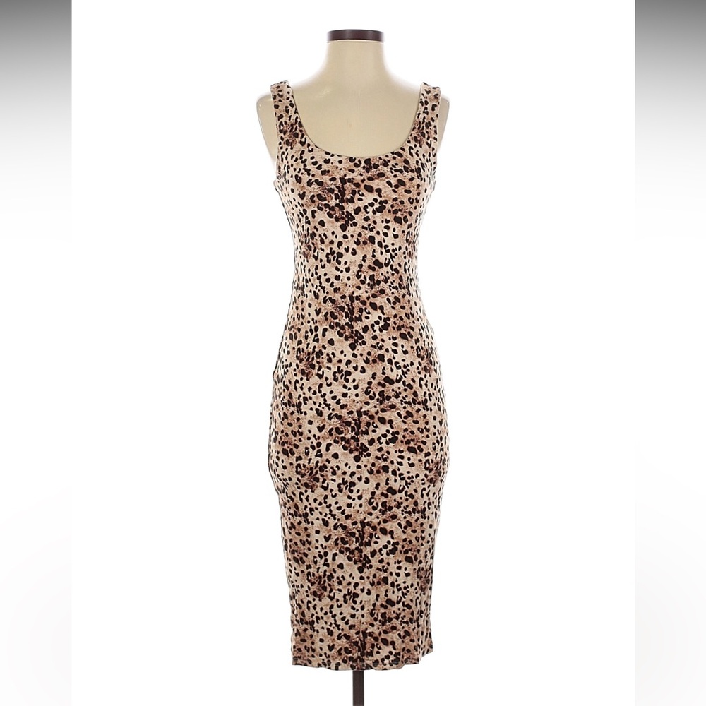 Bar III Leopard Print Sleeveless Tank Dress size OX